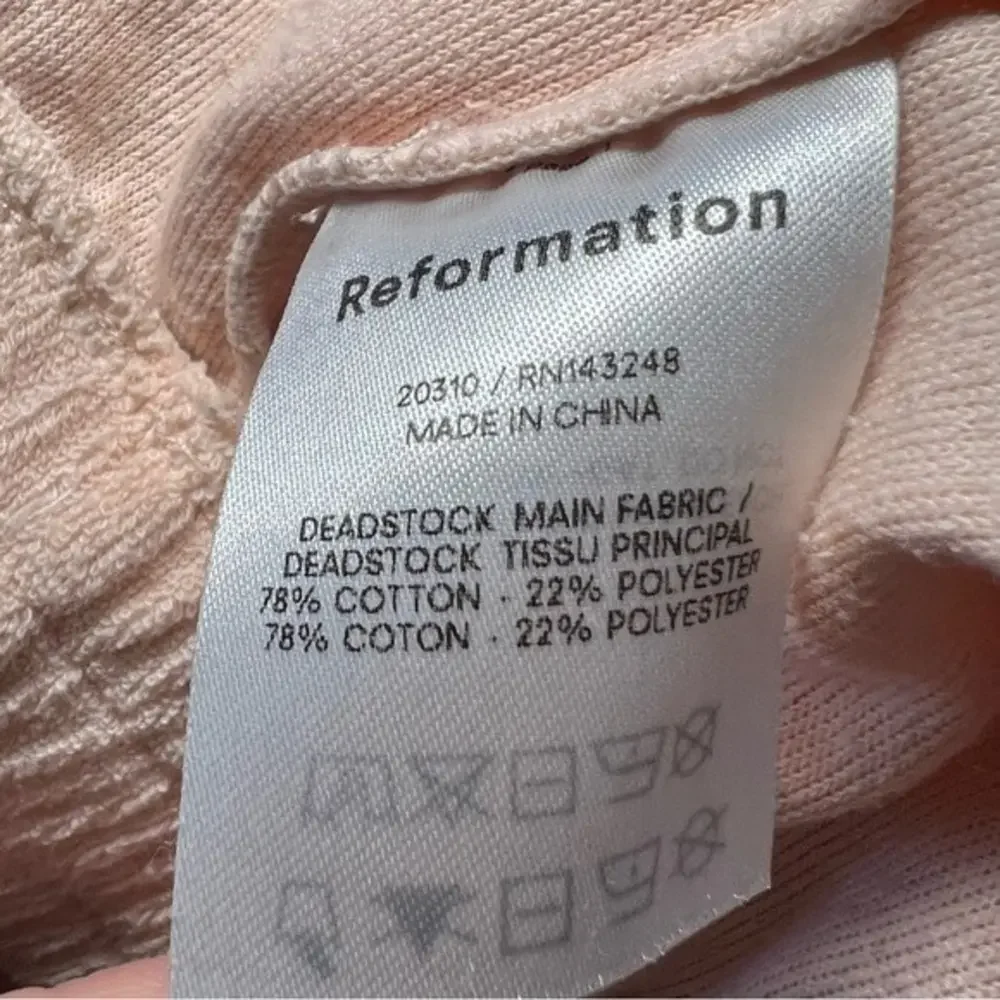 Reformation Jeans Terry Cloth Shorts Peach Elastic Waist Slit‎ - XLarge